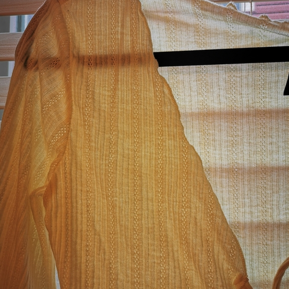 Off White Cream Ribbed Tie-Front Cardigan - Picture 9 of 11